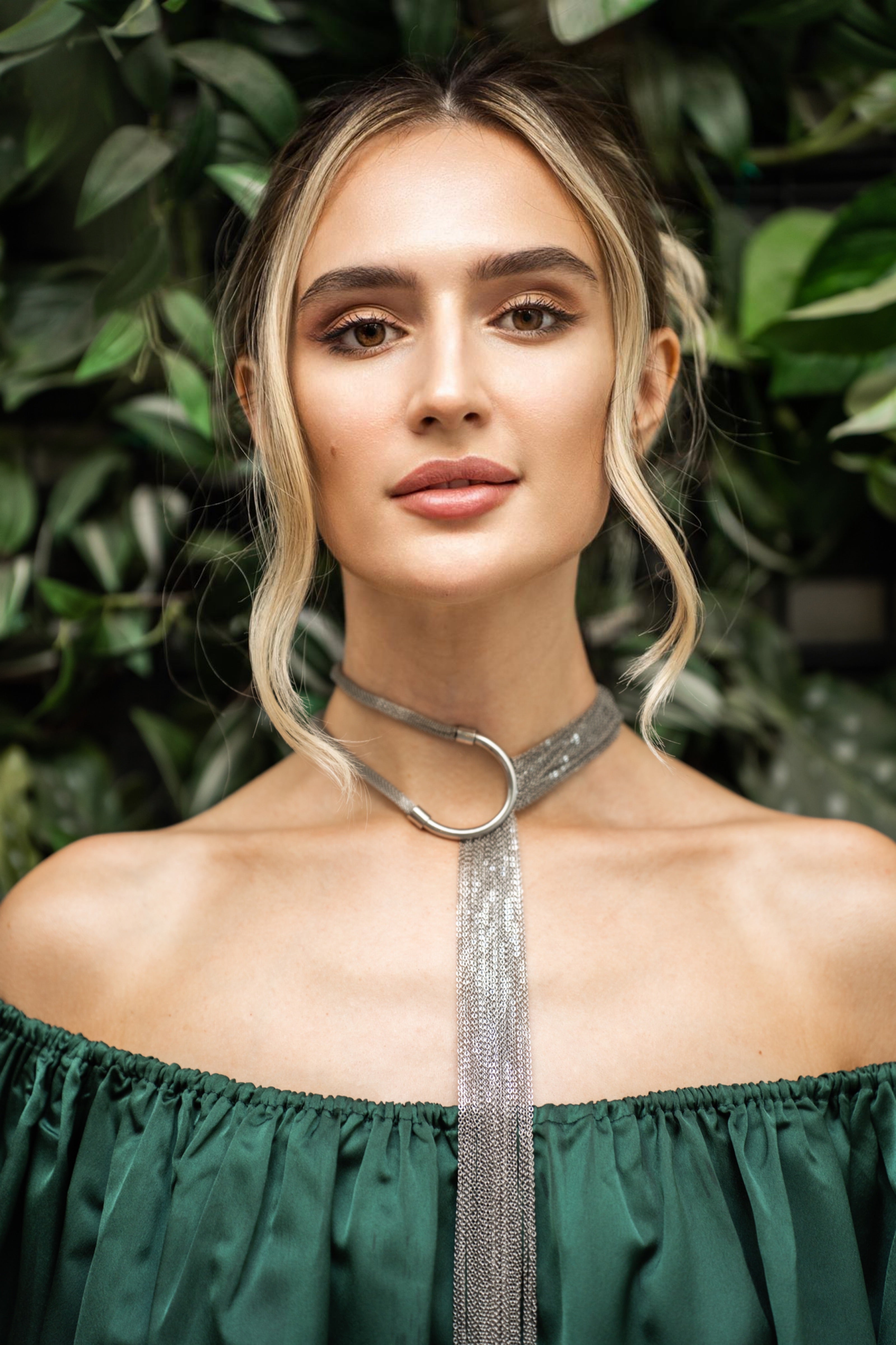 Yochi Long Chain Lariat Necklace