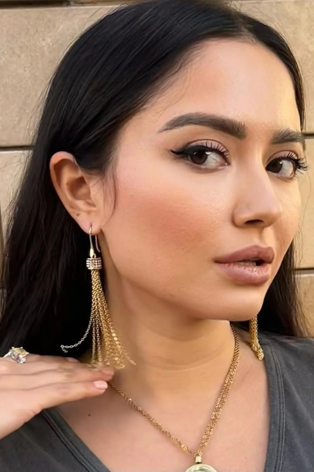 Sweet Chain Tassel Earrings